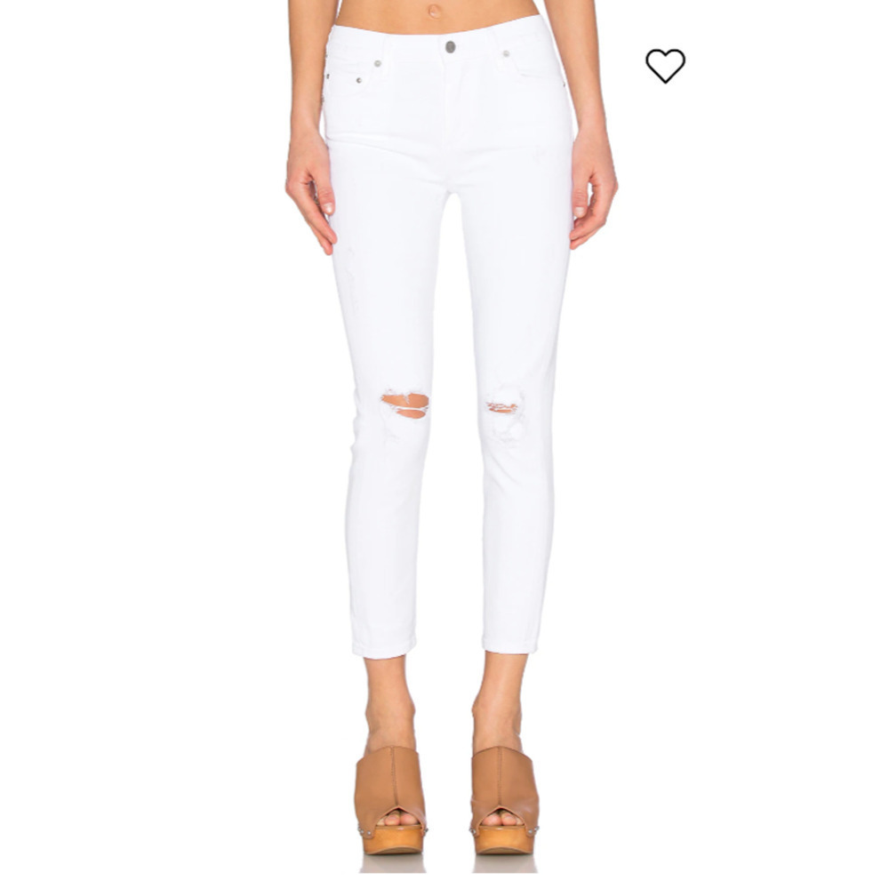 Citizens Of Humanity Jeans Womens 26 White Rocket Crop High Rise Skinny Zip